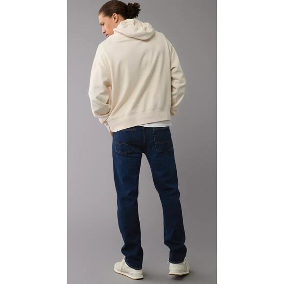 American Eagle AirFlex+ Original Straight Jeans Mens 40x32 Denim New Rich Indigo - Picture 3 of 12